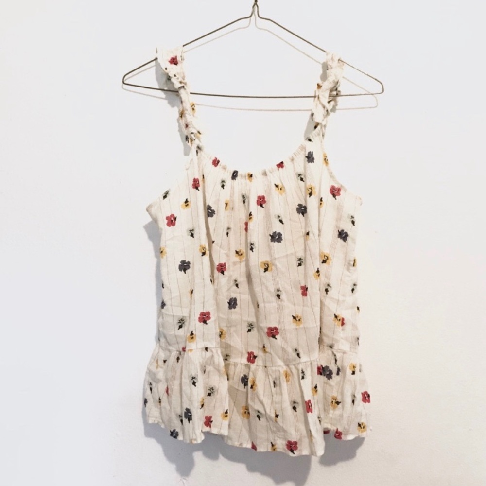 ✨Madewell Floral Peplum Tank Top